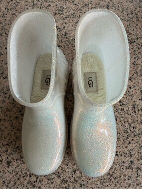 UGG Kids White Iridescent Glitter Short Boots